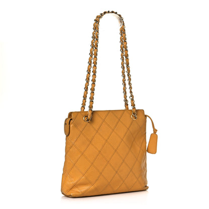 Chanel Caviar Stitched Shoulder Bag Yellow 2 of 17