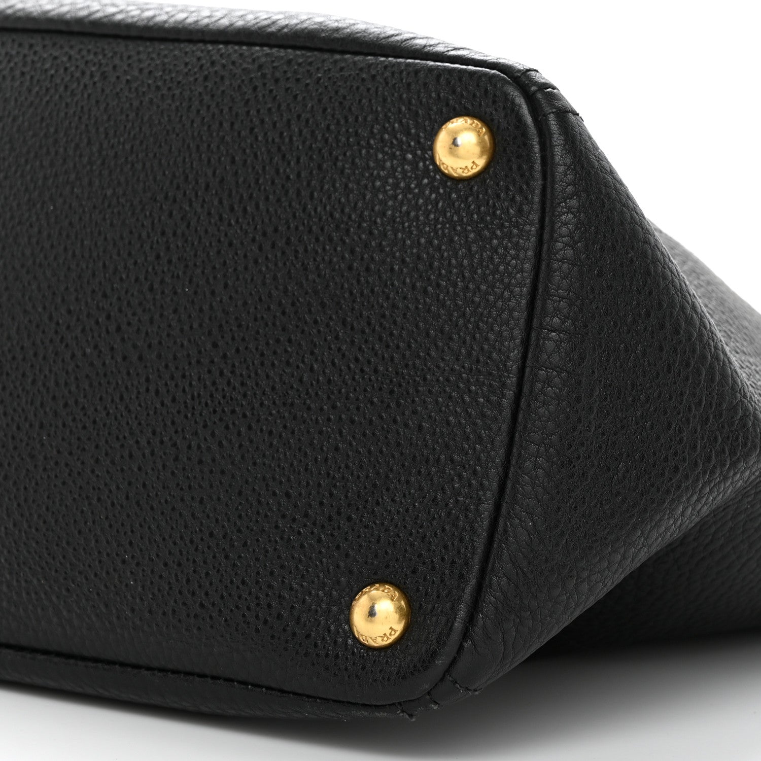Prada Vitello Daino Side Pocket Shoulder Bag Black 10 of 11