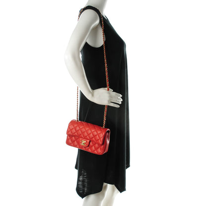 Chanel Pearly Caviar Quilted Mini Rectangular Flap Orange 2 of 7
