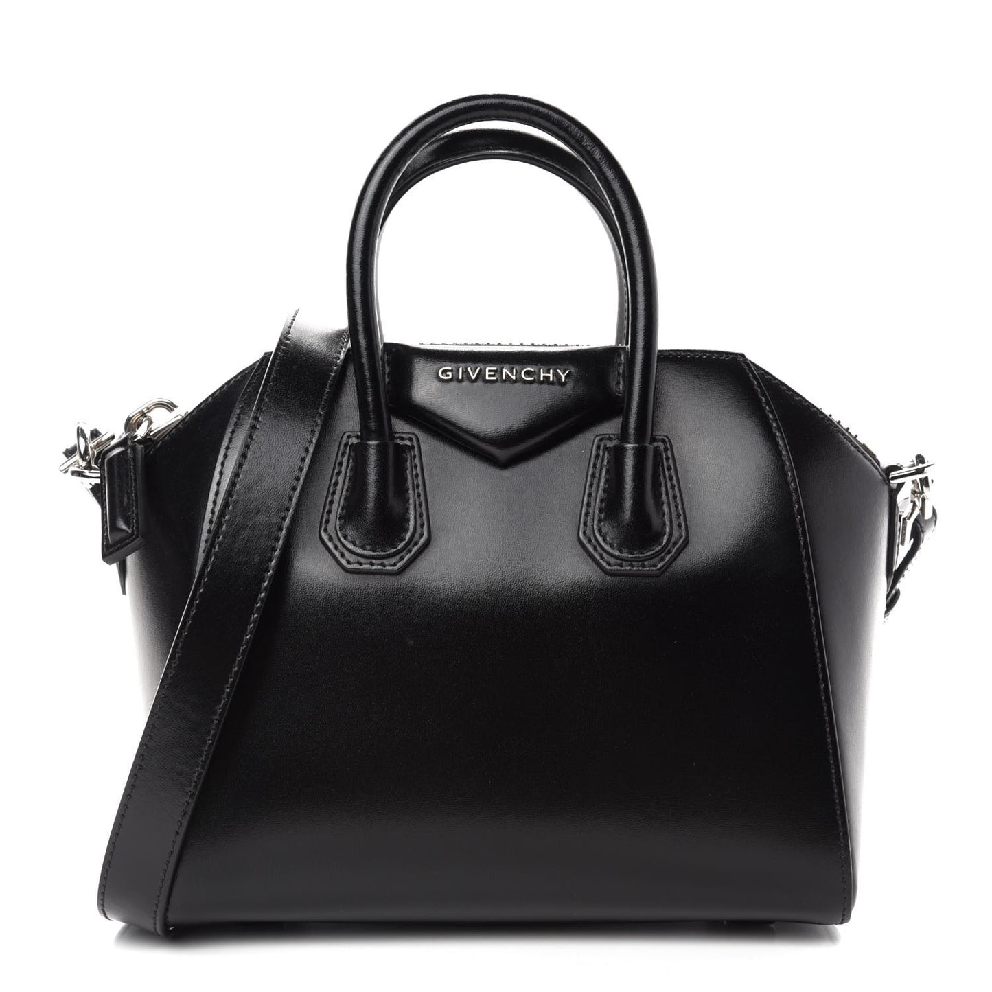 Shiny Lord Calfskin Mini Antigona Black