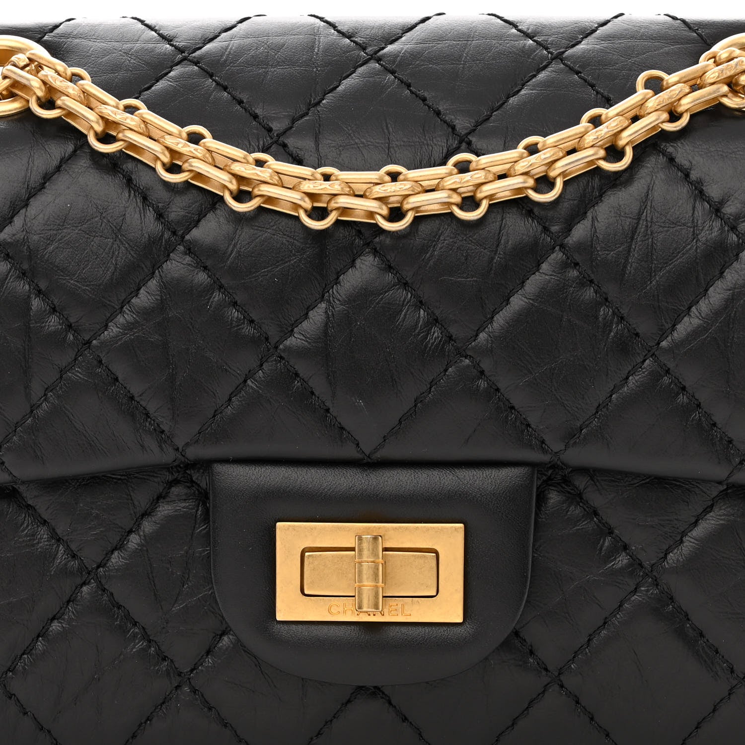 Chanel Aged Calfskin Quilted 2.55 Reissue Mini Flap Black 8 of 11