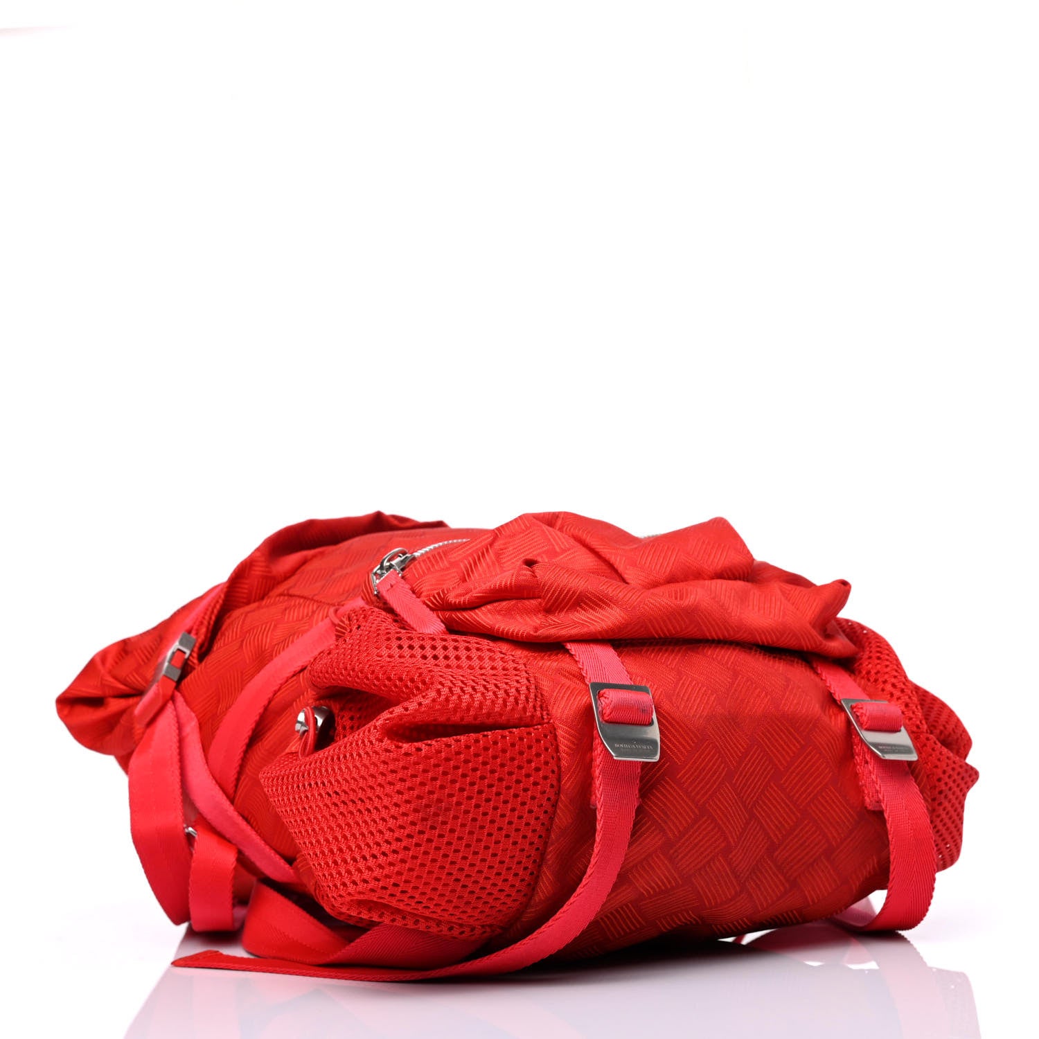 Bottega Veneta Econyl Jacquard Nylon Inrecciato Trekking Backpack Tomato 3 of 4