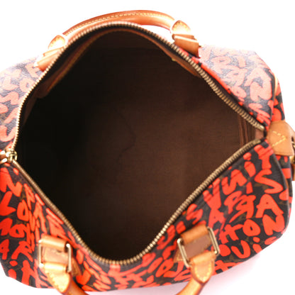 Louis Vuitton Monogram Graffiti Speedy 30 Orange 5 of 13