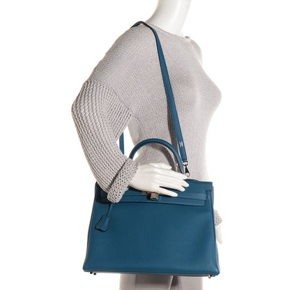 Hermes Togo Kelly Retourne 35 Bleu de Galice 2 of 24