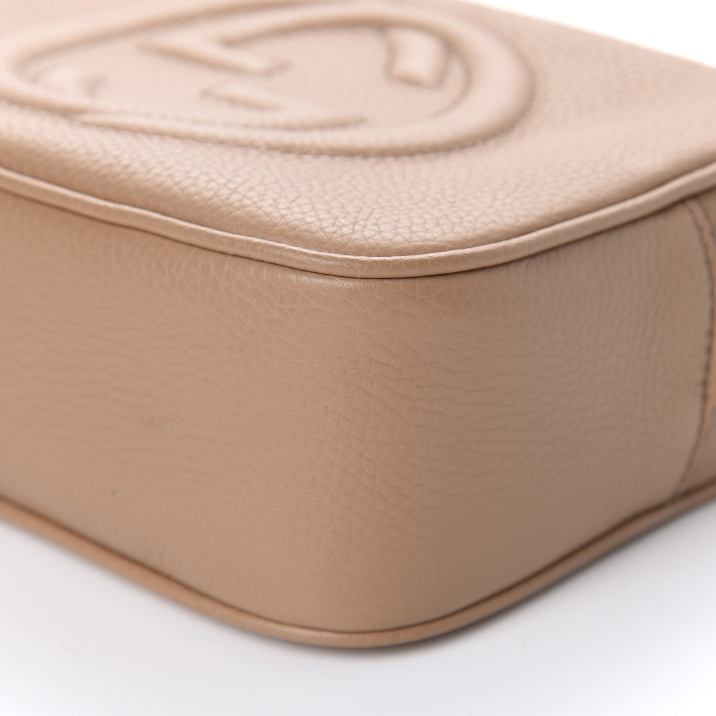 Pebbled Calfskin Small Soho Disco Bag Rose Beige