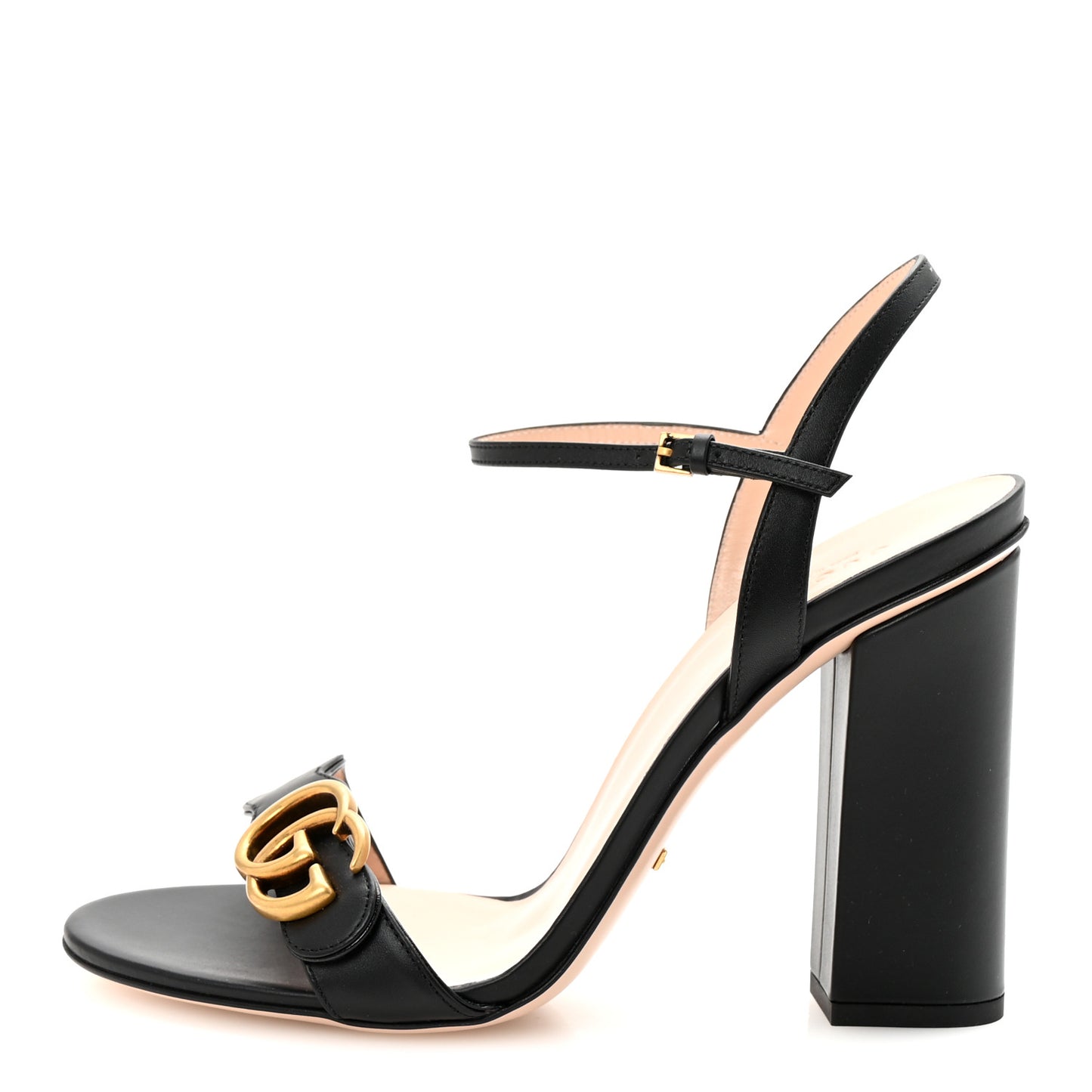 Lifford Calfskin GG Marmont Ankle Wrap 105mm Sandals 41 Black