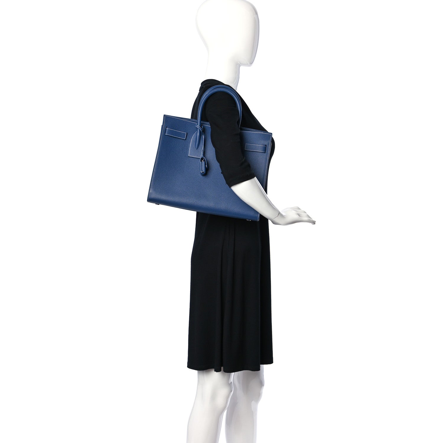 Saint Laurent Grained Calfskin Small Sac De Jour Denim Blue 2 of 15