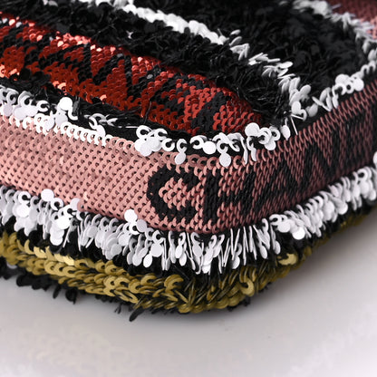 Chanel Sequin COCO Clutch With Chain Black Red 10 of 12