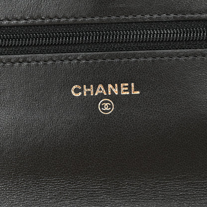 Chanel Lambskin Quilted Wallet On Chain WOC Black 6 of 11