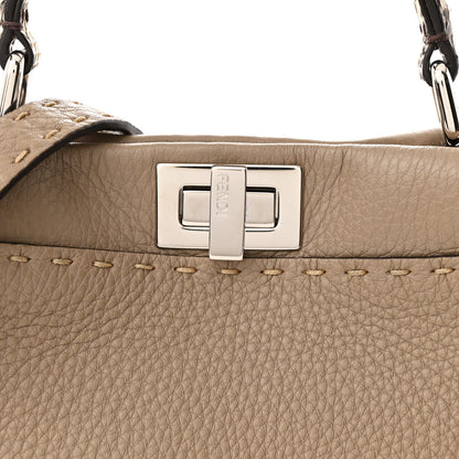 Fendi Cuoio Romano Snakeskin Selleria Mini Peekaboo Iconic Satchel Roccia Corda 8 of 10
