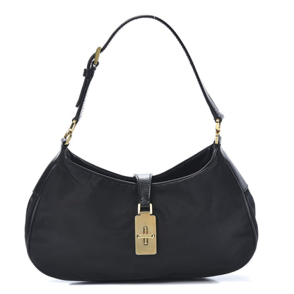 Prada Tessuto Nylon Soft Calf Shoulder Bag Black 1 of 11