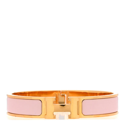 Hermes Enamel Narrow Clic Clac H Bracelet GM Rose Candeur 1 of 5