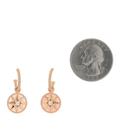 Christian Dior 18K Rose Gold Diamond Pink Opal Rose Des Vents Drop Earrings 2 of 4