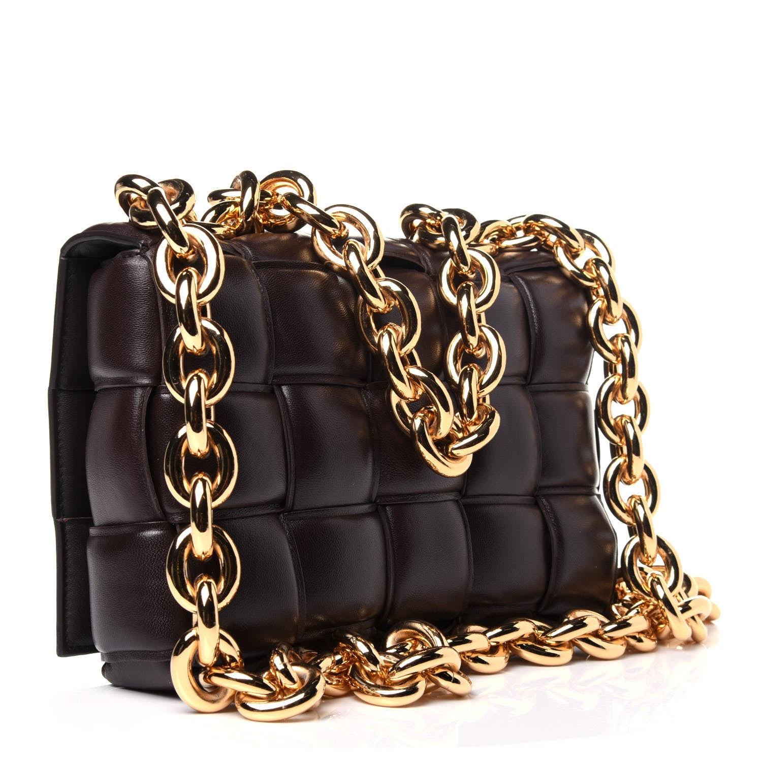 Bottega Veneta Lambskin Maxi Intreccio Padded Chain Cassette Crossbody Bag Black 3 of 9