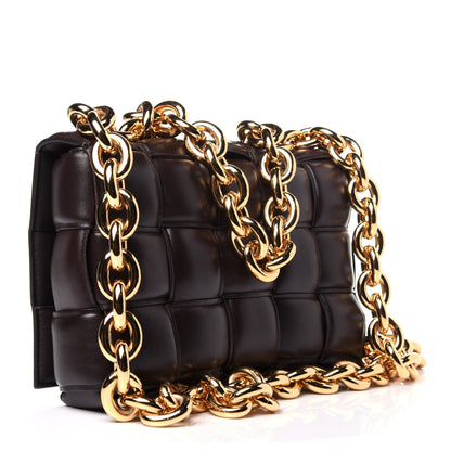 Bottega Veneta Lambskin Maxi Intreccio Padded Chain Cassette Crossbody Bag Black 3 of 9