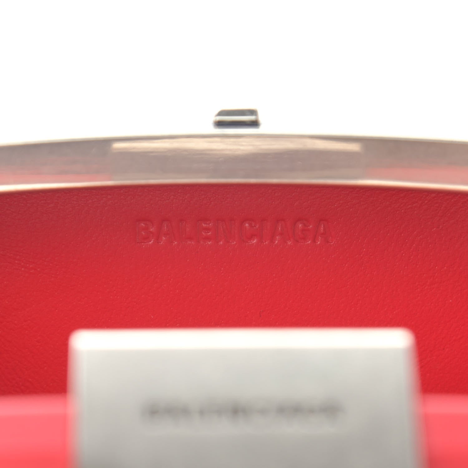 Balenciaga Recycled Plastic Calfskin Embossed Mini Lunch Box Case with Strap Red 6 of 10