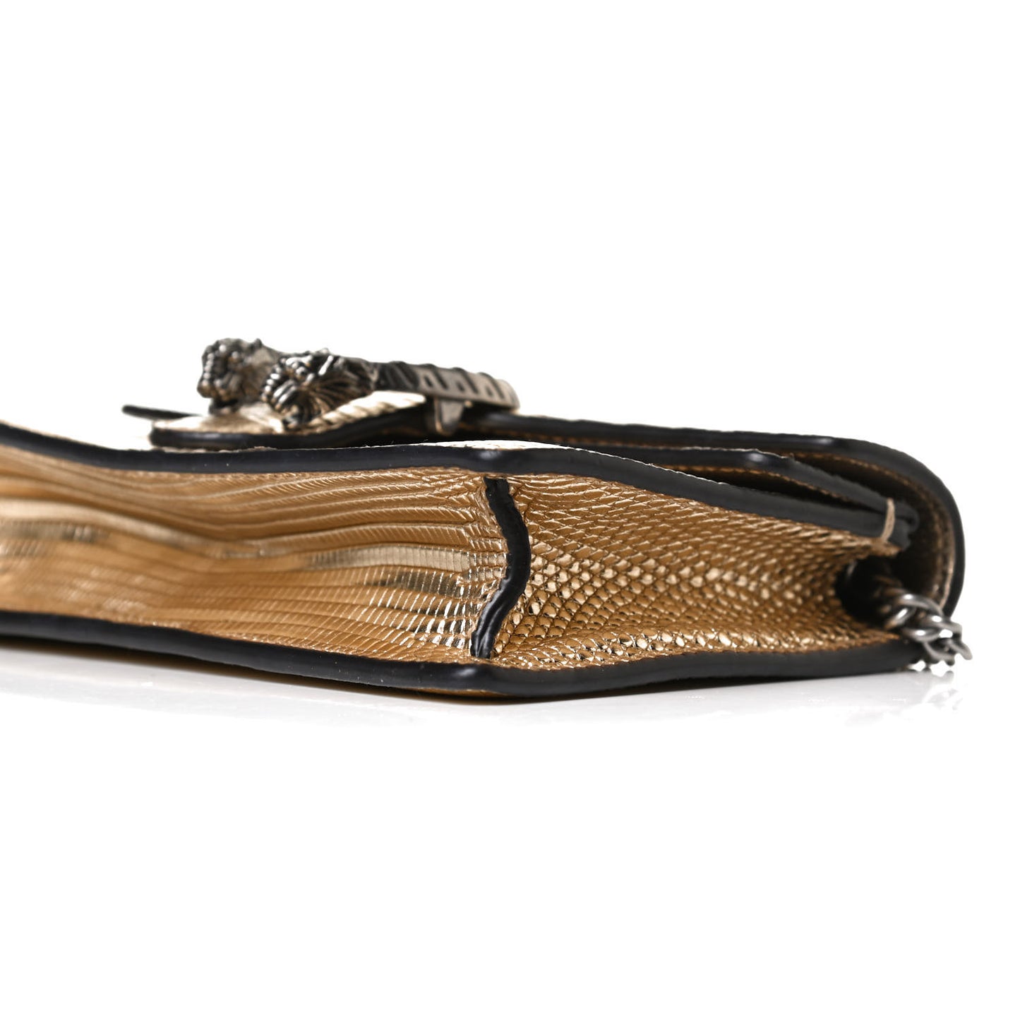 Metallic Lizard Super Mini Dionysus Shoulder Bag Gold