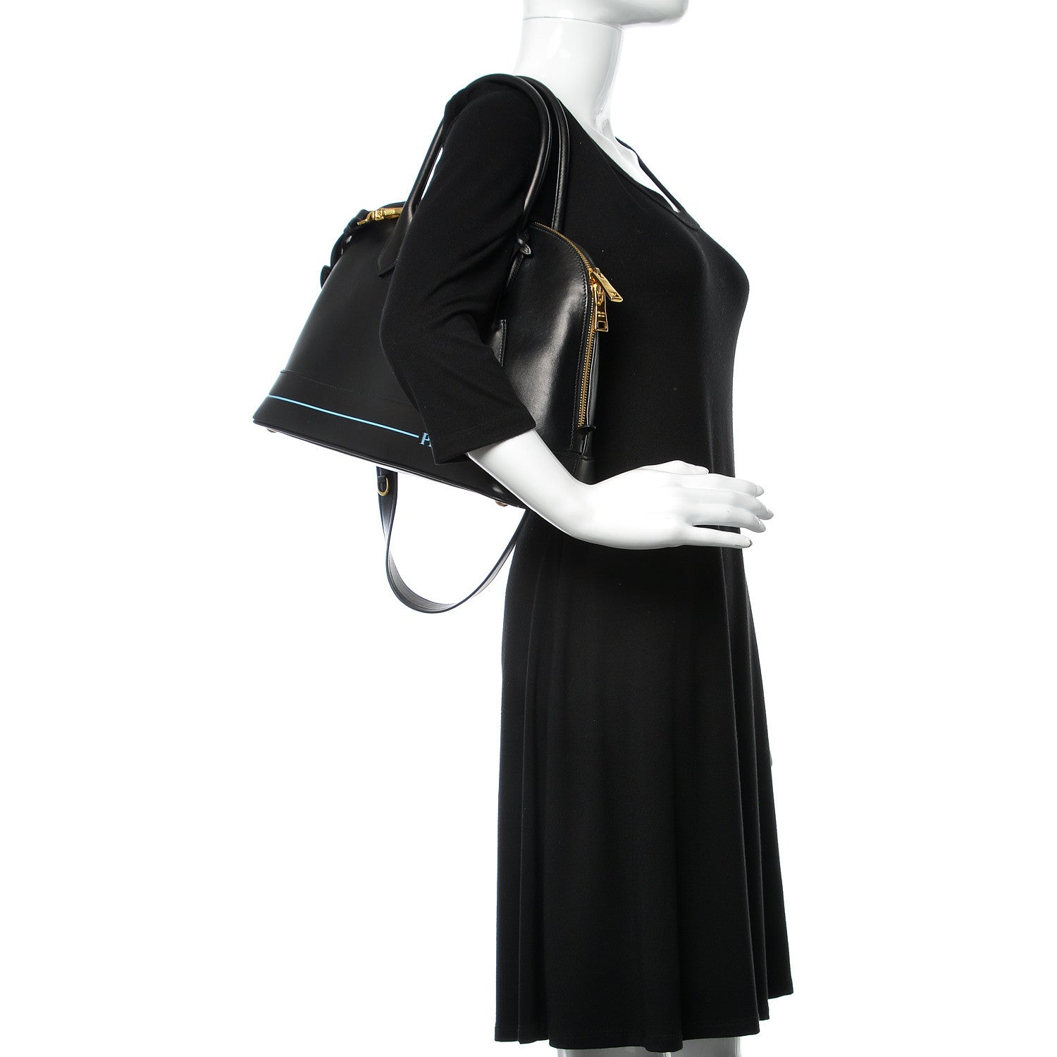 Prada City Calfskin Mirage Promenade Tote Black 3 of 10