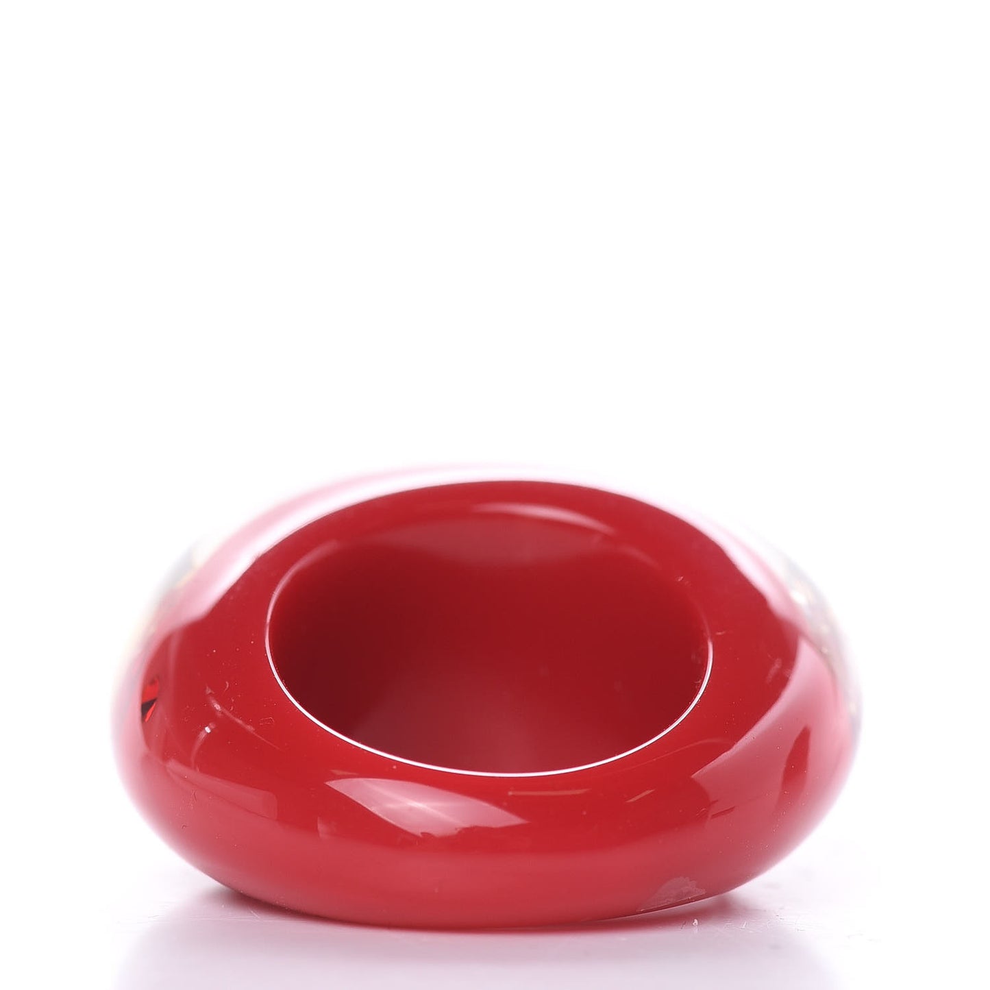Resin Swarovski Crystal Inclusion Ring 5.75 Pomme D'Amour
