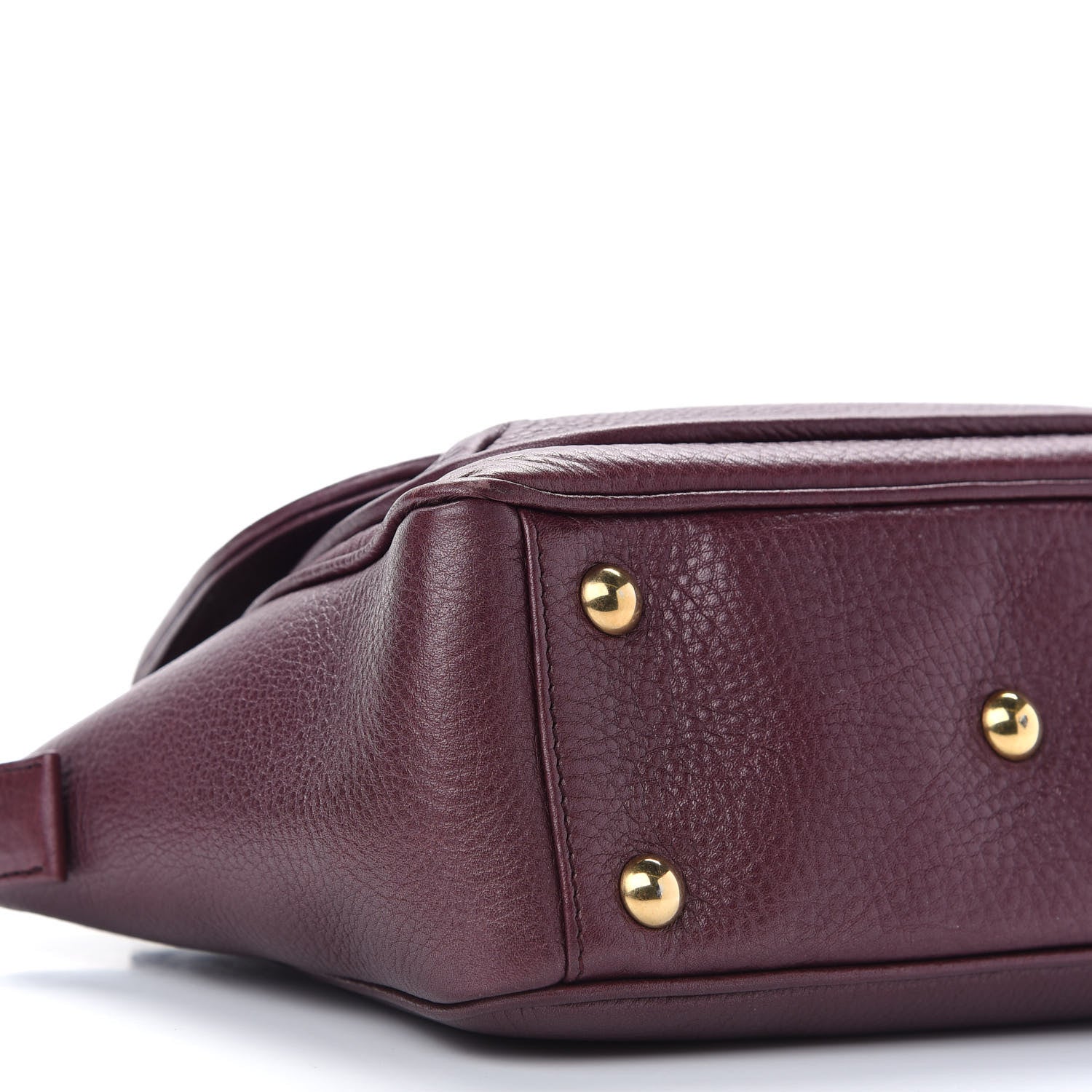 Gucci Pebbled Calfskin Small 1973 Top Handle Satchel Burgundy 8 of 9