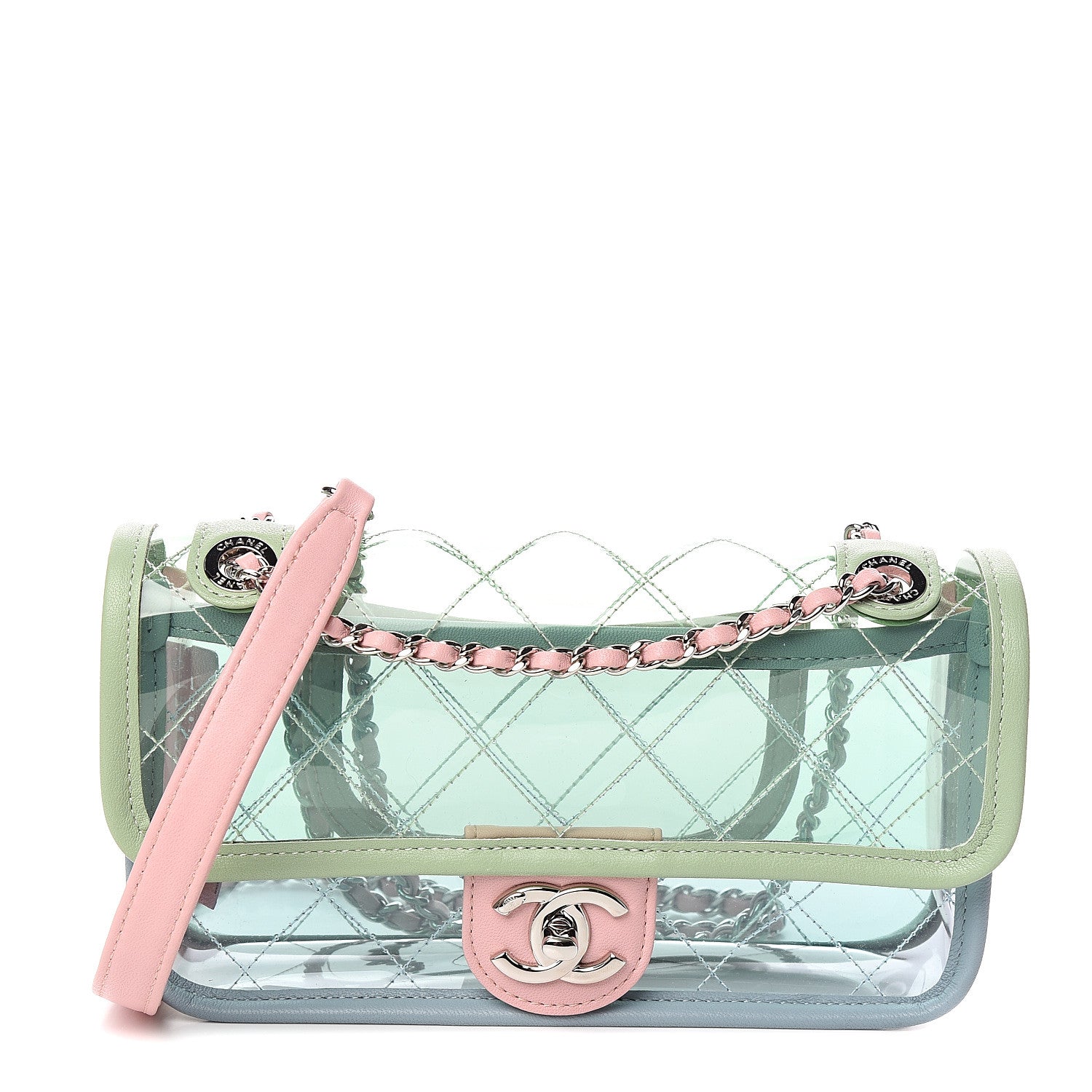 Chanel Lambskin PVC Quilted Mini Coco Splash Flap Blue Green 1 of 9
