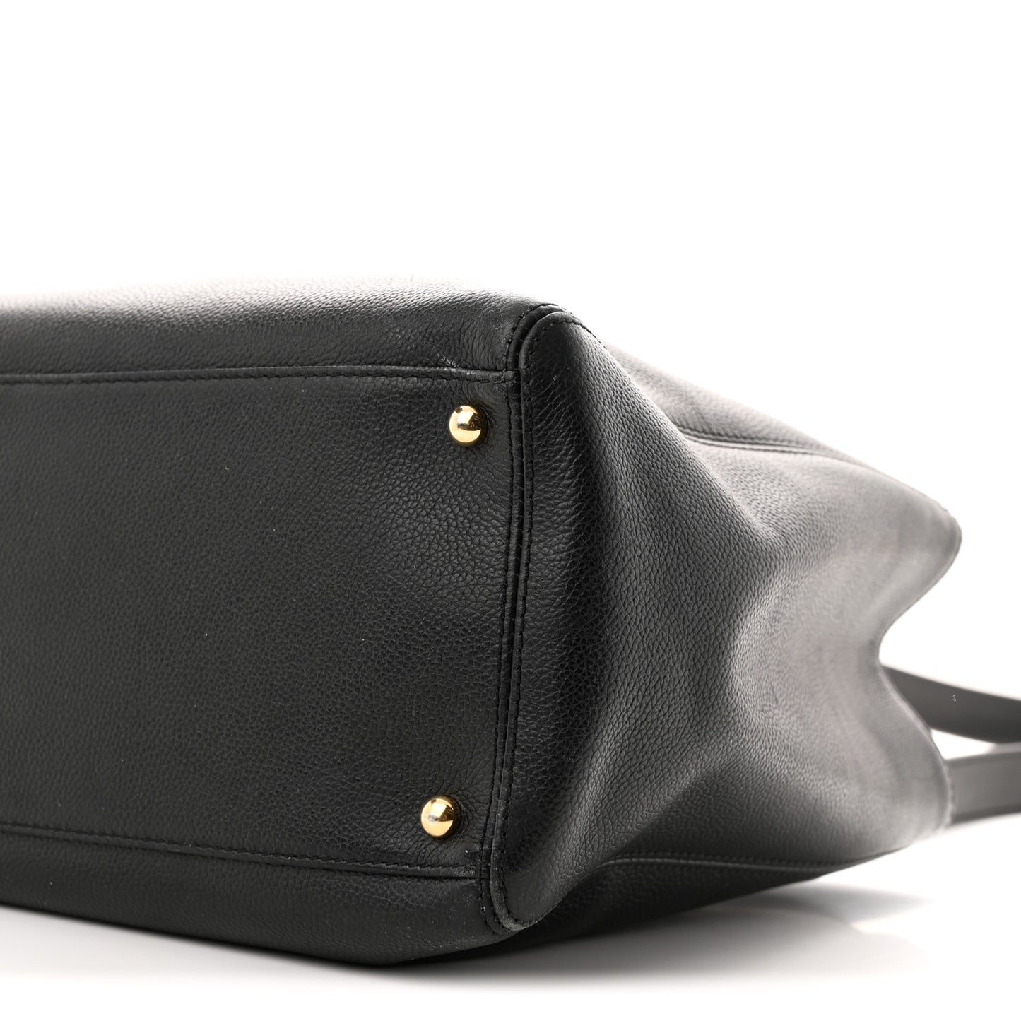 Calfskin Cerf Executive Shopper Tote Black