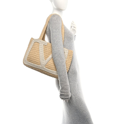 Valentino Garavani Raffia V Shoulder Bag 2 of 10