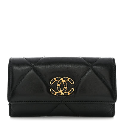 Chanel Lambskin Quilted Chanel 19 Flap Wallet Black 1 of 10