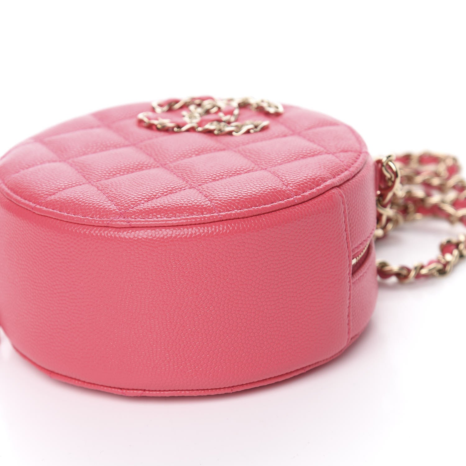 Chanel Caviar Quilted French New Wave Round Clutch With Chain Pink 9 of 11