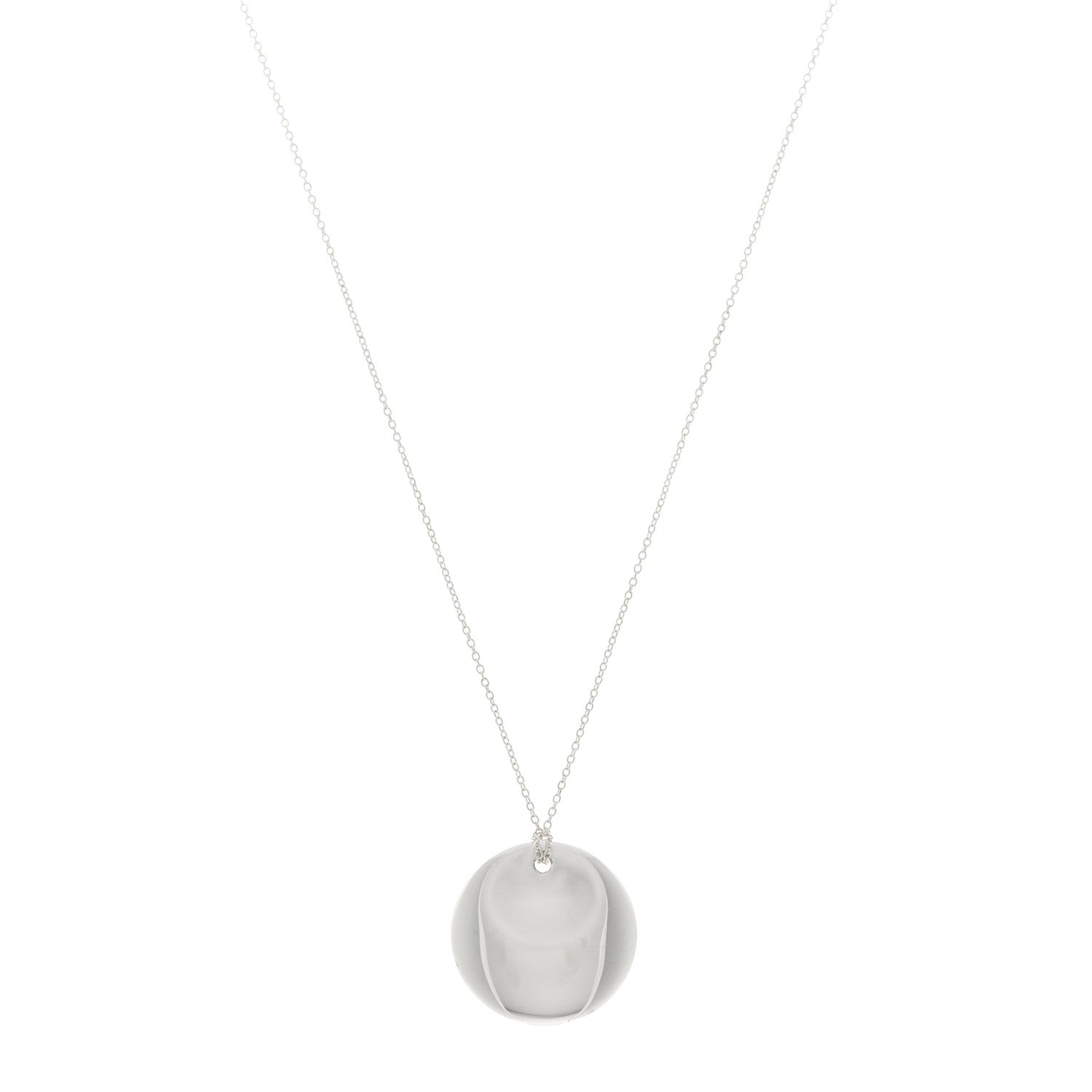 Tiffany Sterling Silver Elsa Peretti Round Disc Pendant Necklace 1 of 6