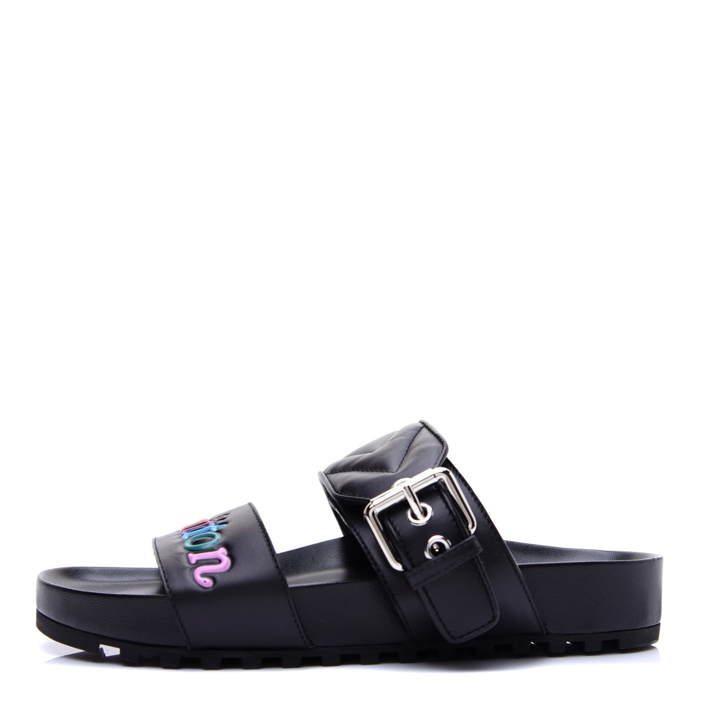 Calfskin New Wave Bom Dia Mule Sandals 36 Black