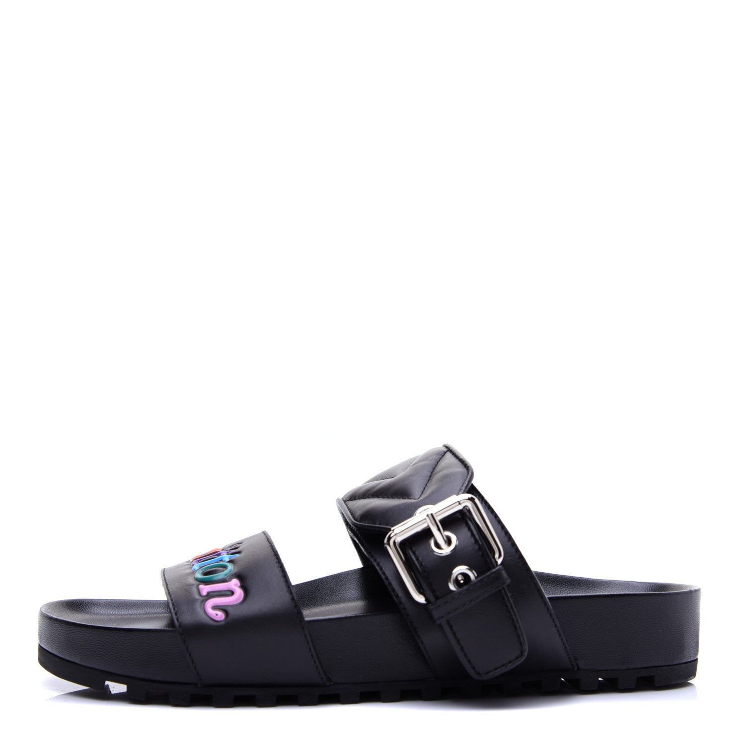 Louis Vuitton Calfskin New Wave Bom Dia Mule Sandals 36 Black 1 of 10