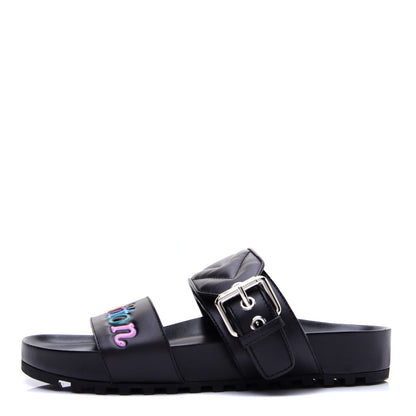 Louis Vuitton Calfskin New Wave Bom Dia Mule Sandals 36 Black 1 of 10