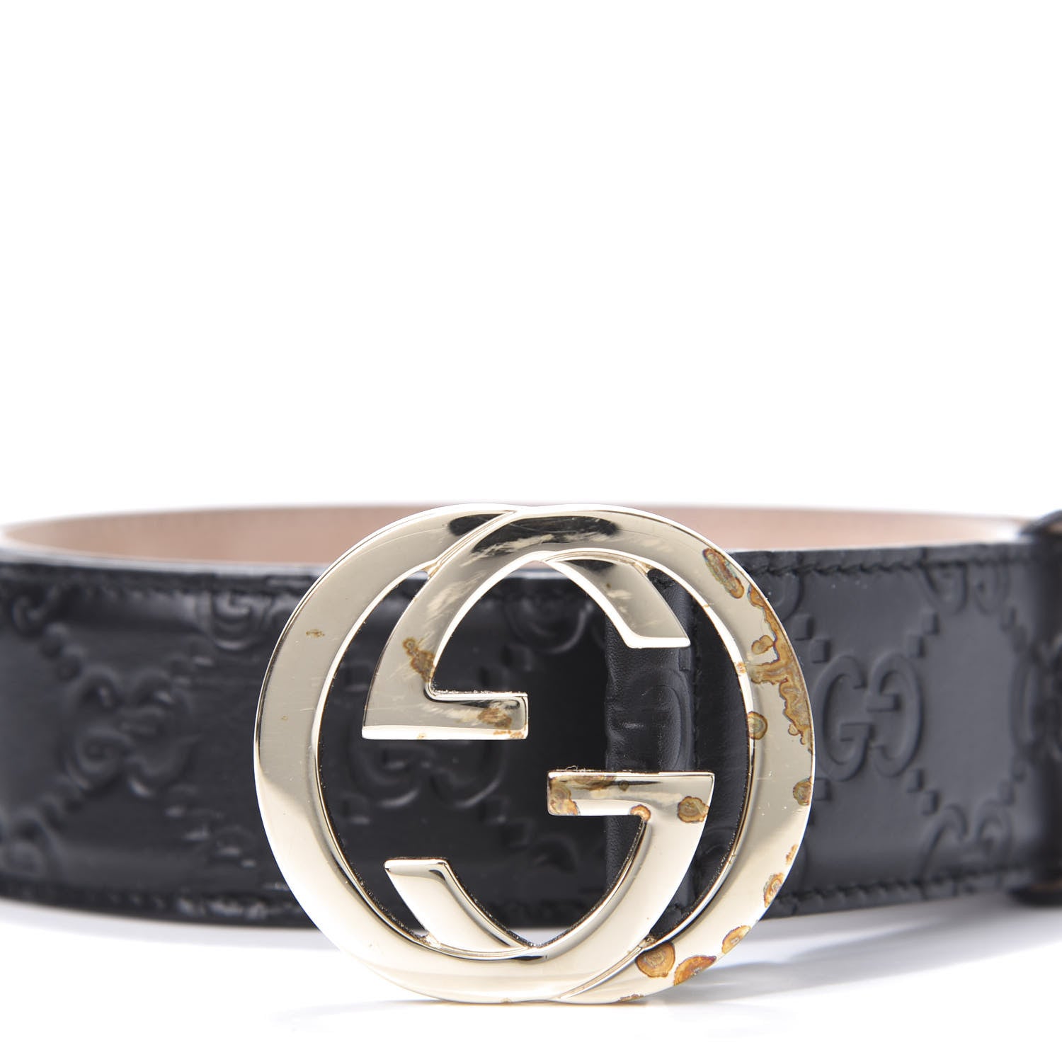 Gucci Guccissima Interlocking G 37mm Belt 75 30 Black 6 of 8