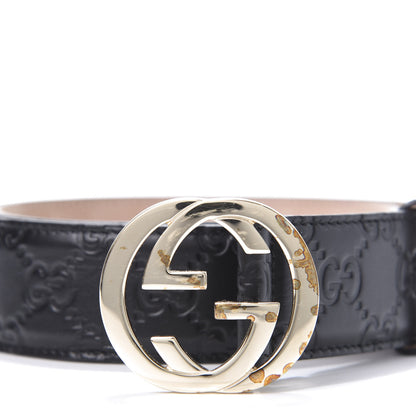 Gucci Guccissima Interlocking G 37mm Belt 75 30 Black 6 of 8