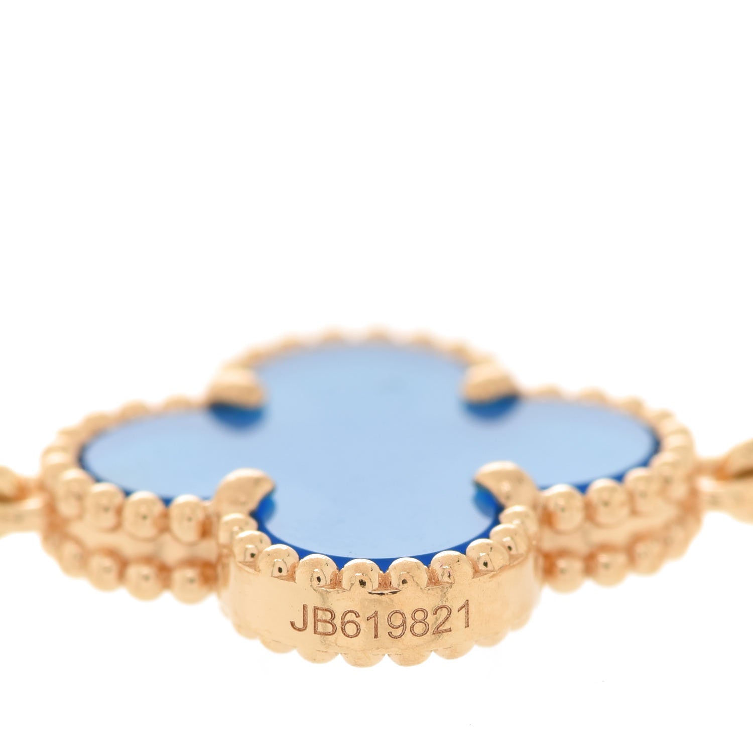 Van Cleef & Arpels 18K Yellow Gold Blue Agate 5 Motifs Vintage Alhambra Bracelet 5 of 7