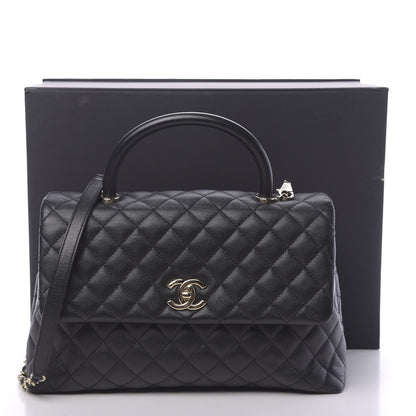 Chanel Caviar Quilted Medium Coco Handle Flap Black 11 of 11