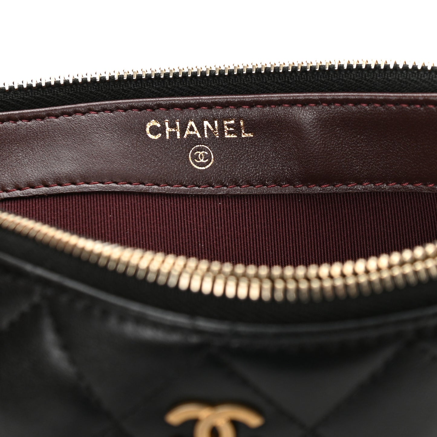 Lambskin Quilted Small Clutch With Chain Black