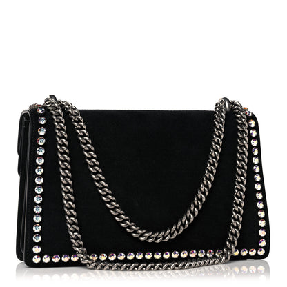 Gucci Suede Crystal Small Dionysus Shoulder Bag Black 3 of 15