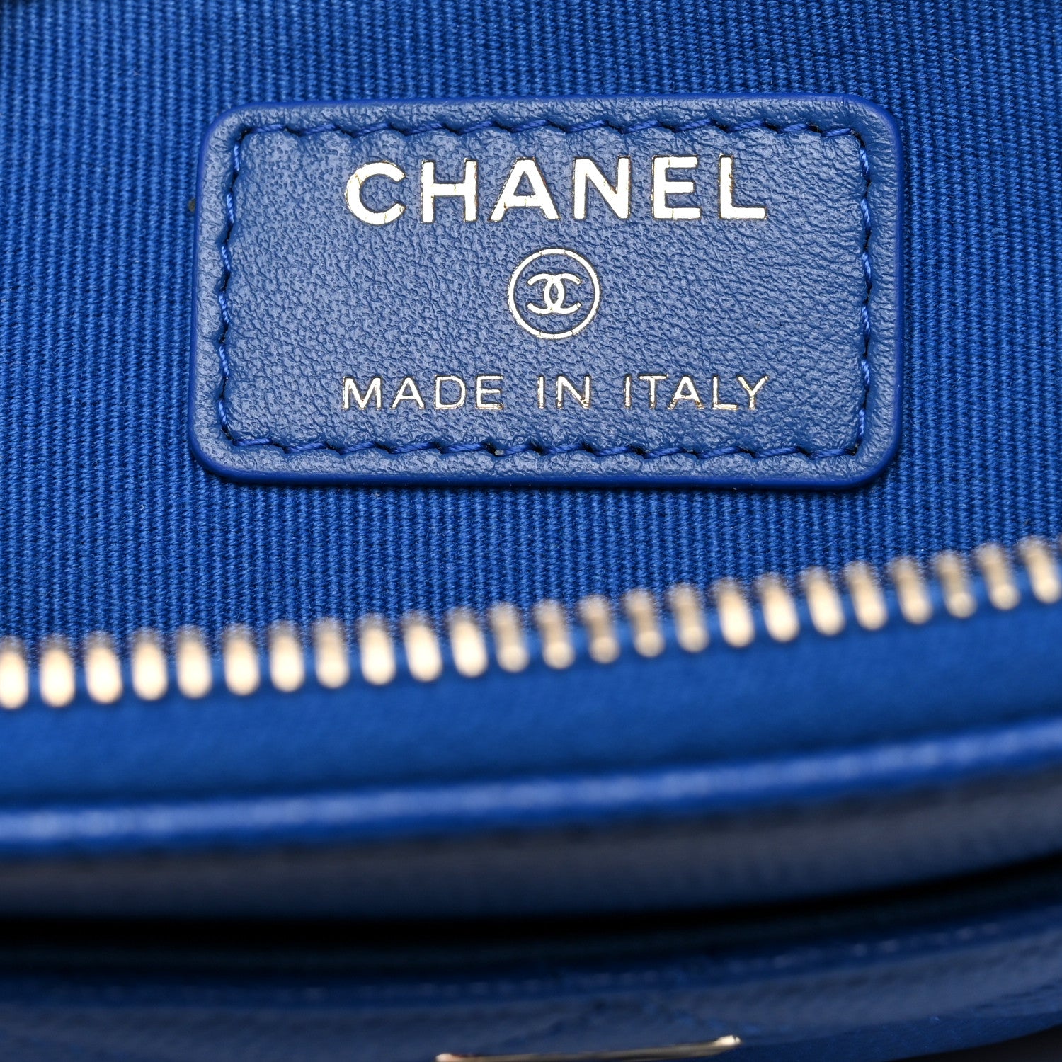 Chanel Caviar Quilted Zip Card Holder Wallet Blue 6 of 9