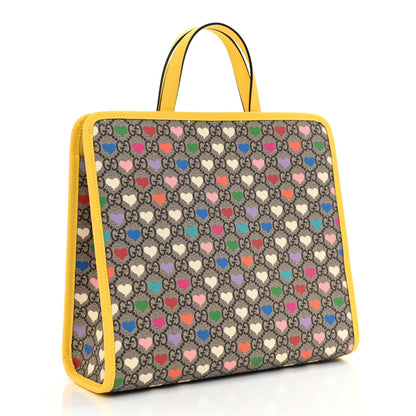 Gucci GG Supreme Monogram Hearts Childrens Tote Beige Ebony Multicolor Freesia 3 of 10
