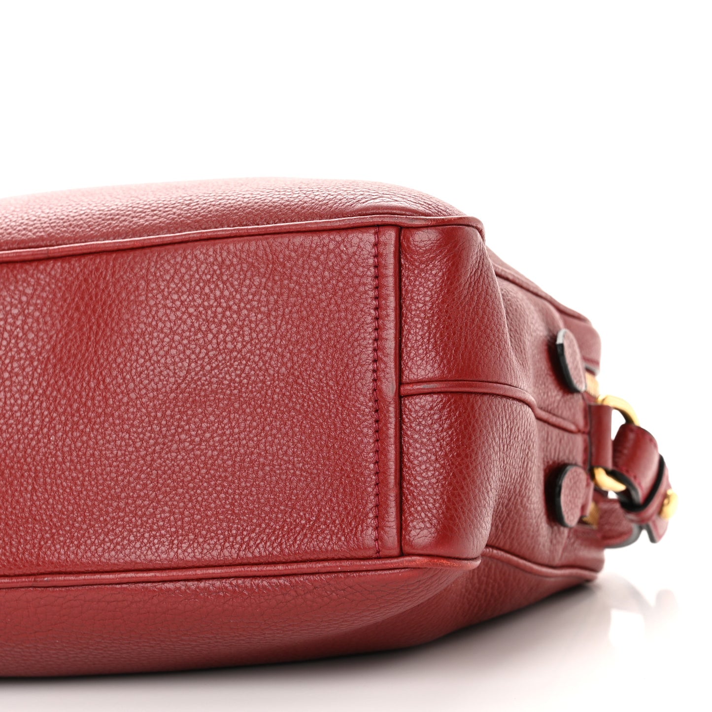 Vitello Daino Medium Double Zip Shoulder Bag Rosso