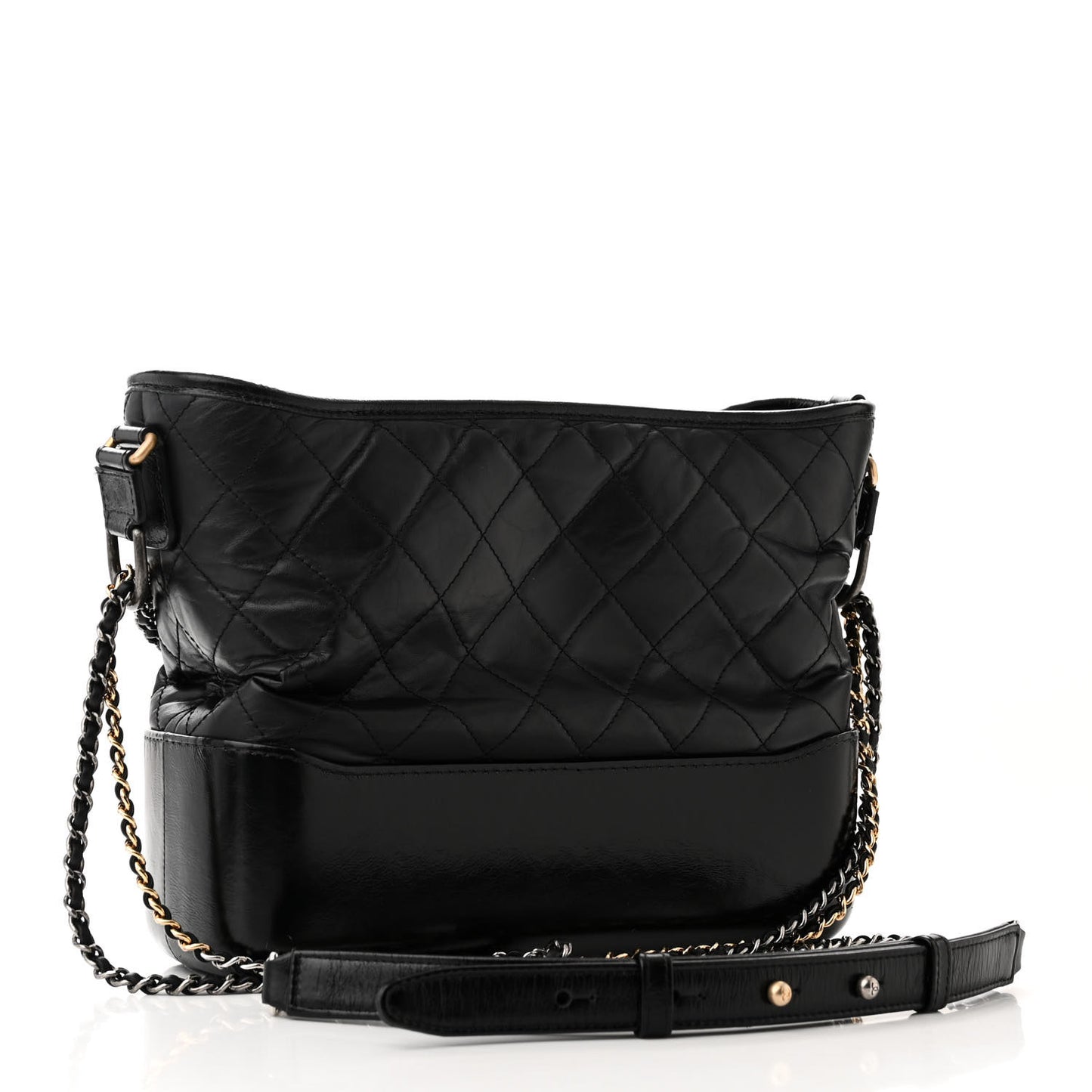 Aged Calfskin Quilted New Medium Gabrielle Hobo Black