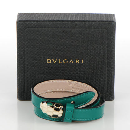 Bulgari Calfskin Serpenti Forever Double Coil Bracelet S Emerald Green 5 of 5