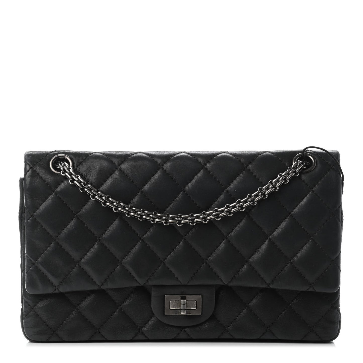 Iridescent Calfskin Quilted 2.55 Reissue 226 Flap Black