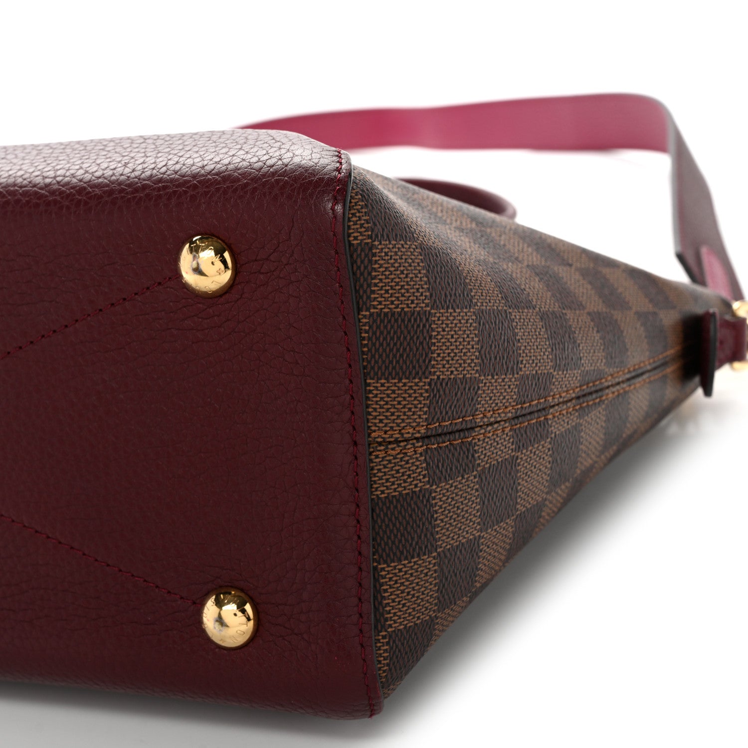 Louis Vuitton Damier Ebene Cuir Taurillon Hyde Park Fuchsia