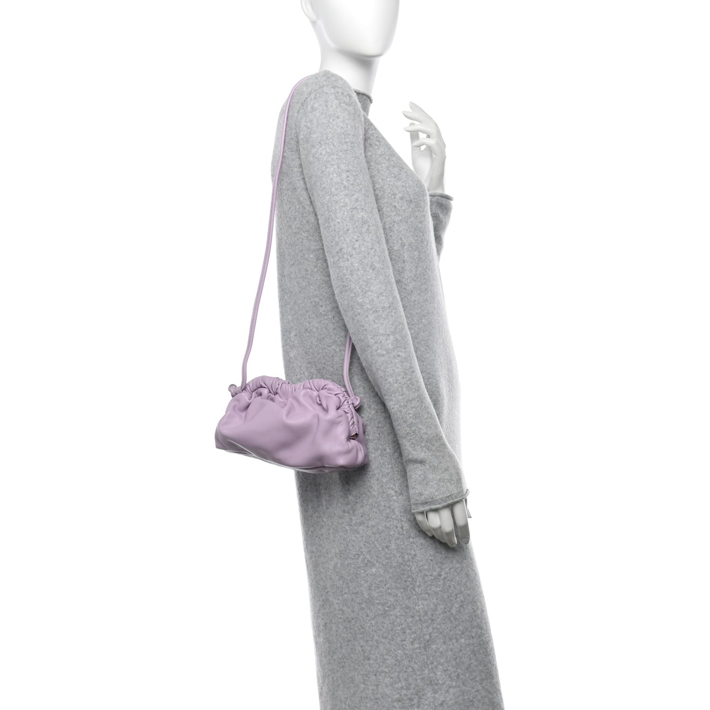 Lambskin Mini Cloud Clutch Lavender