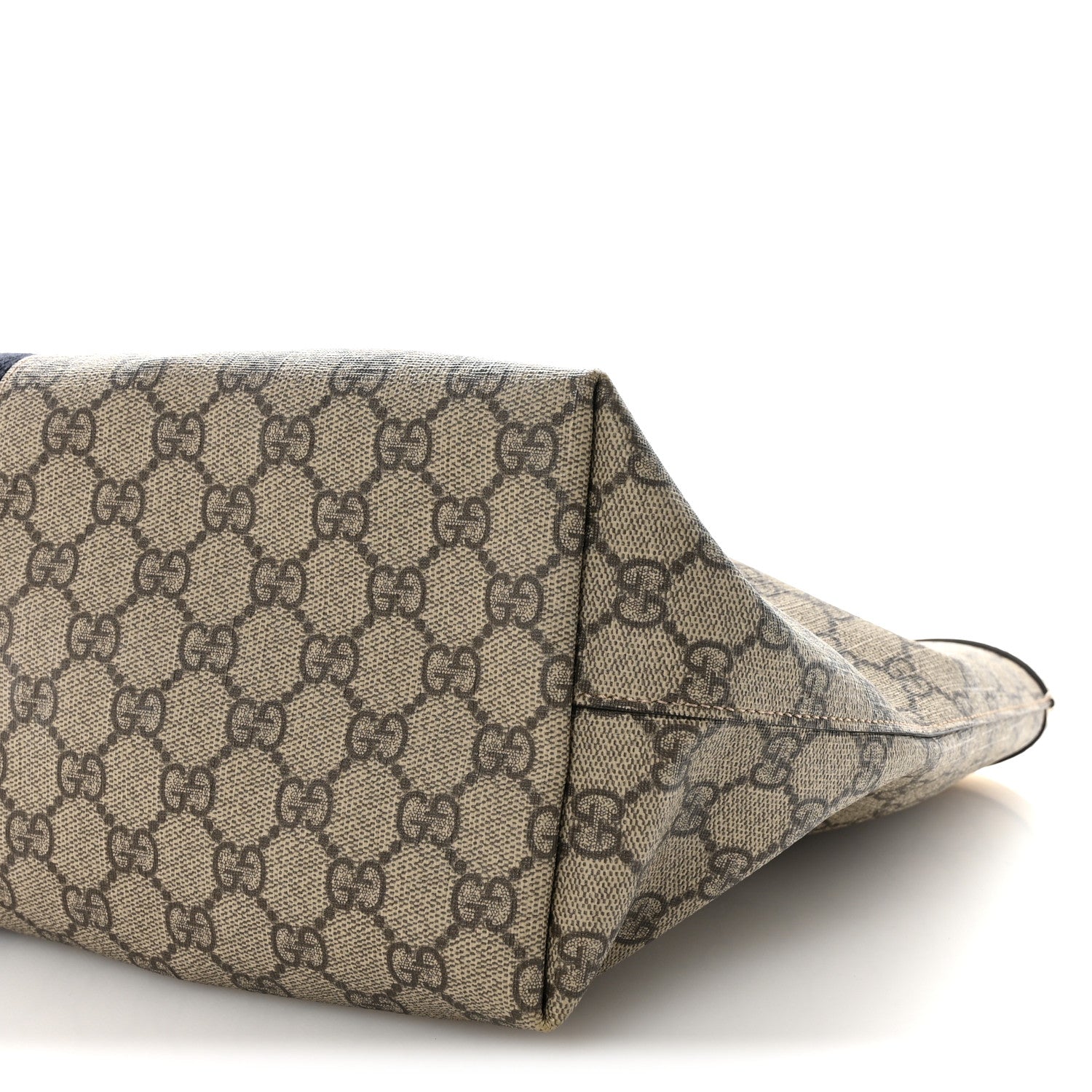 Gucci GG Supreme Monogram Textured Calfskin Web Medium Ophidia Shopping Tote Beige Ebony Mystic White 10 of 10