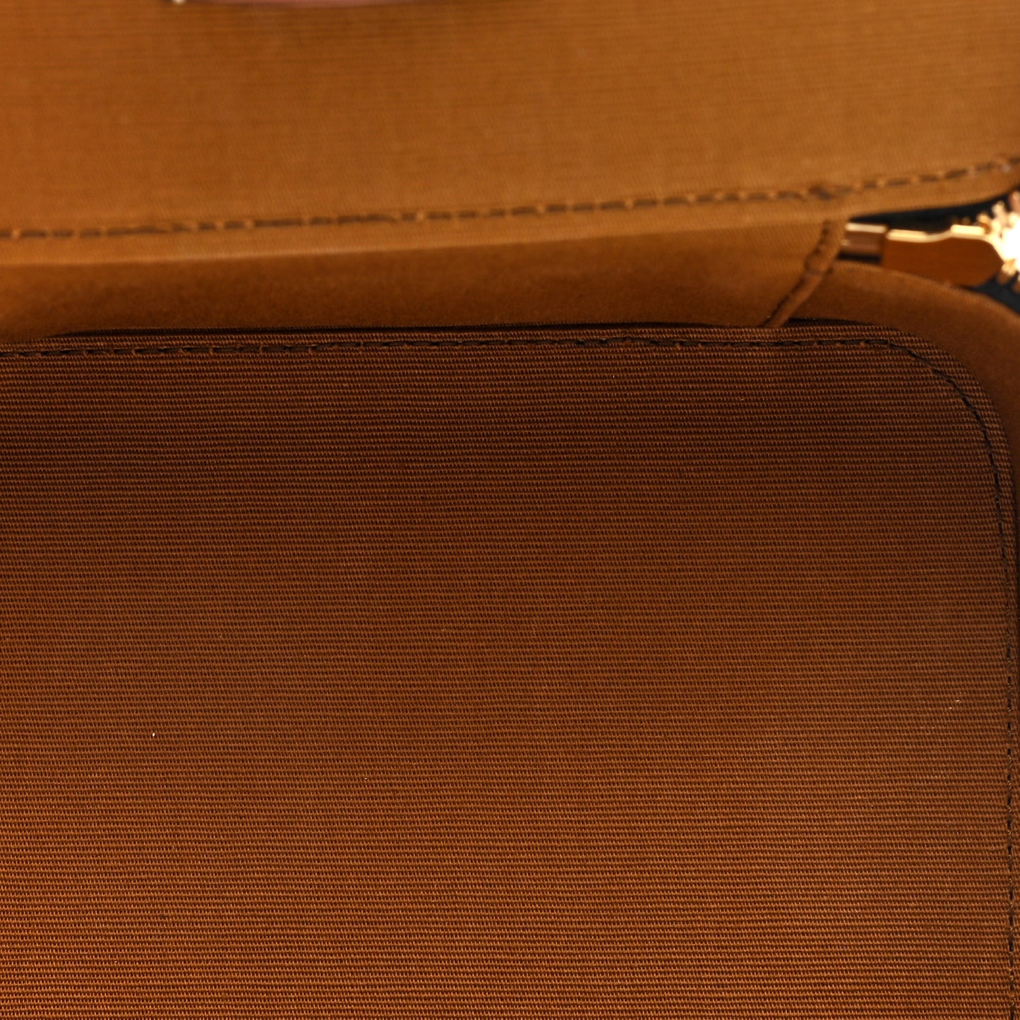 Triomphe Canvas Calfskin Small Top Handle Toiletry Case Tan