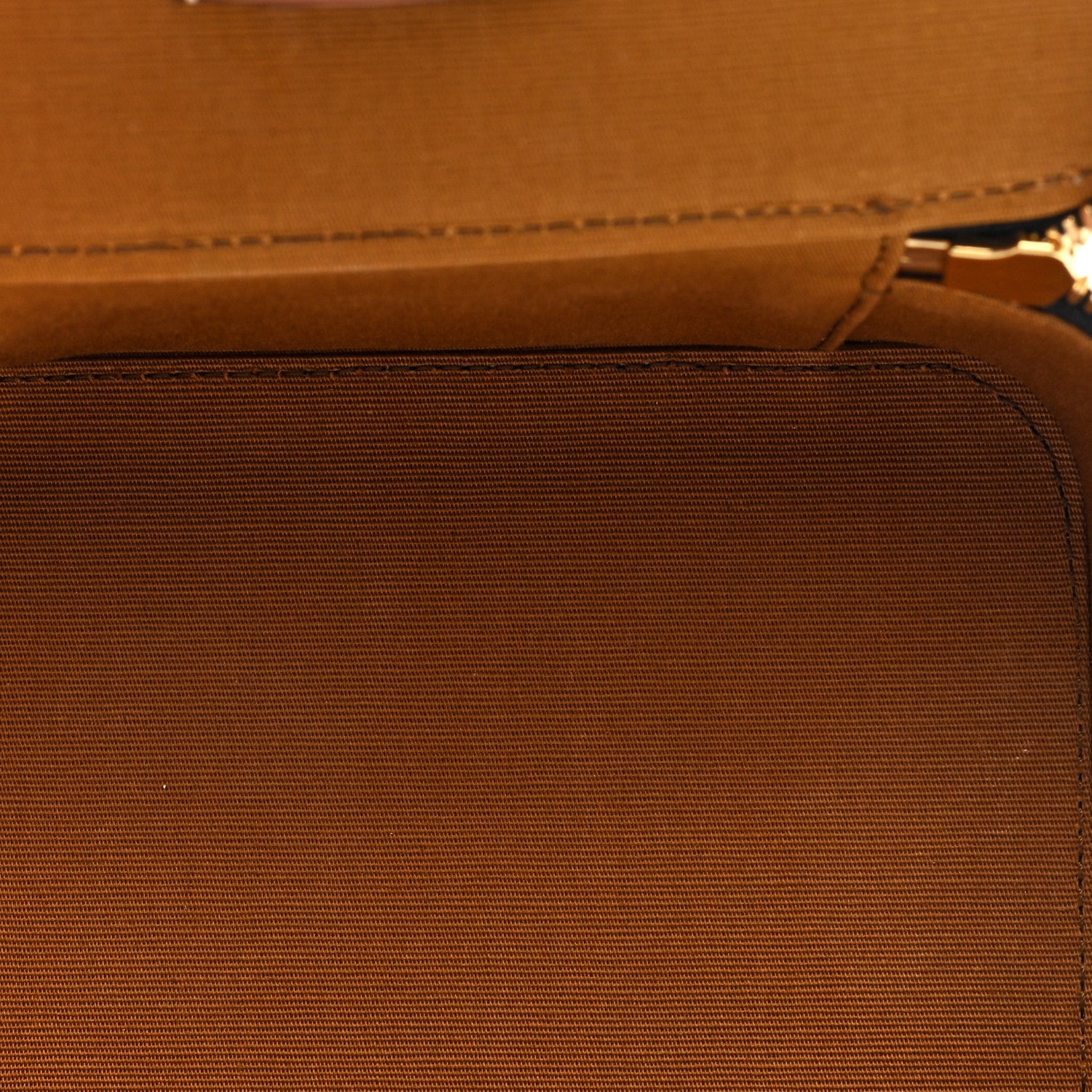 Celine Triomphe Canvas Calfskin Small Top Handle Toiletry Case Tan 5 of 6